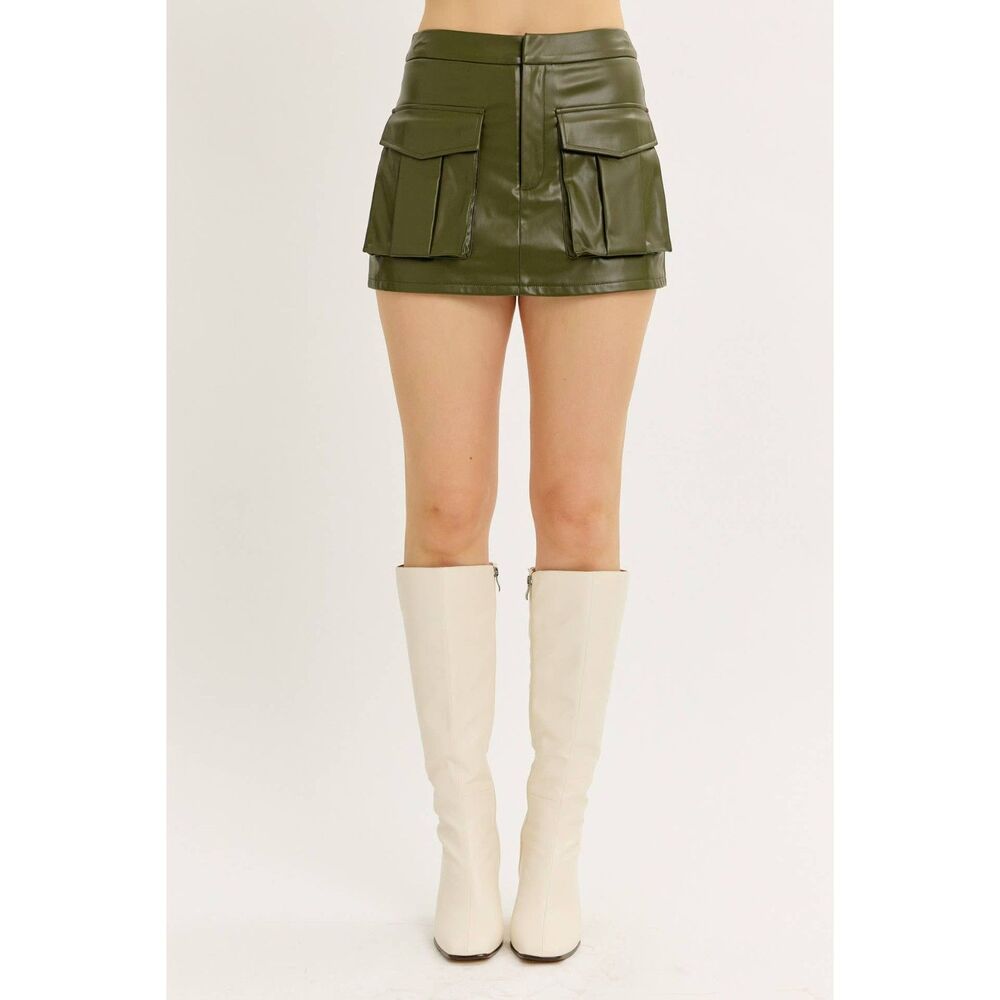 idem ditto (Shusha Boutique) Vegan Skort Olive NWT - Picture 2 of 7